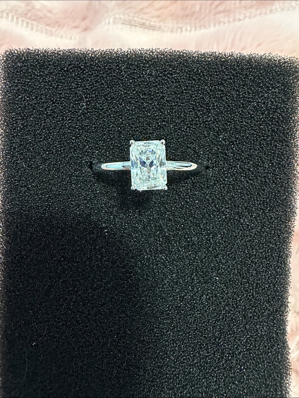 1 CT Radiant Moissanite Adjustable Ring – S925 Sterling Silver
